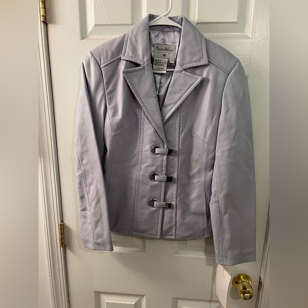 Pamela McCoy Women's Lavender Leather Jacket